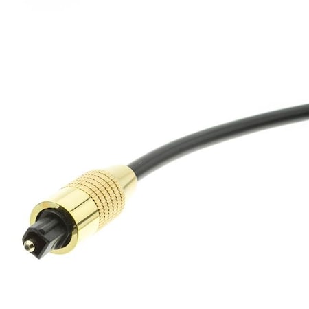 CABLE WHOLESALE Cable Wholesale 10TT-40112 5 mm Fiber Optic Cable Premium Grade Digital Audio Toslink - 12 ft. 10TT-40112